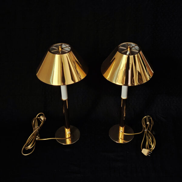 Mid-Century German Solid Brass Table Lamp from United Workshop - Image 2